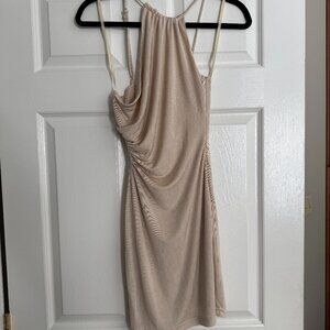 New Selfie Leslie Cream Beige Dress - Size Small